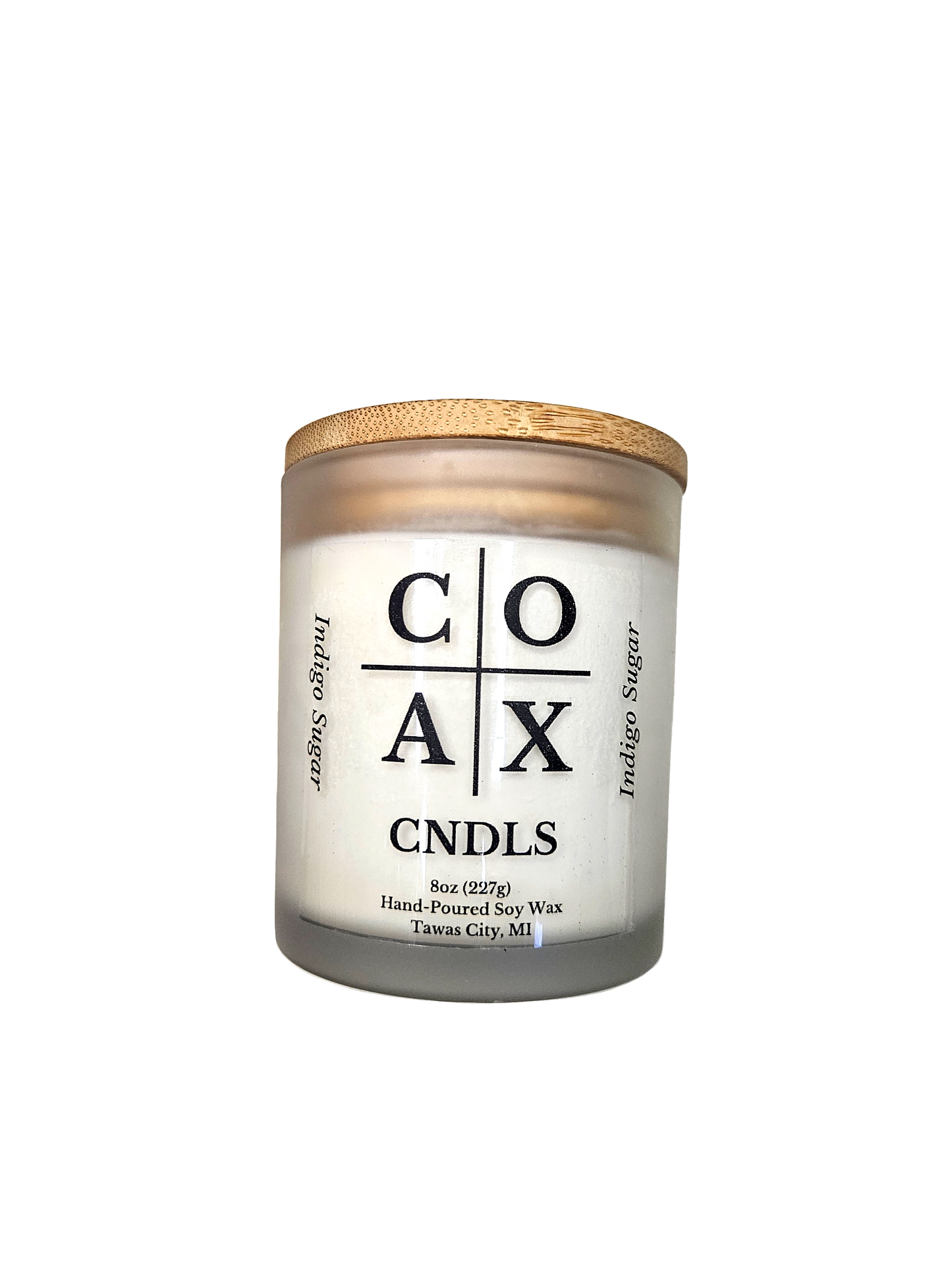 Indigo Sugar 8oz Soy Candle – Buttery Bakery Blueberry & Cream Dessert