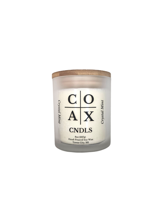 Crystal Mint 8oz Soy Candle – Cool Peppermint & Creamy Vanilla